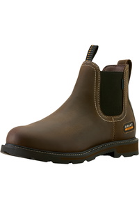 2025 Ariat Mens Groundbreaker Chelsea Waterproof Soft Toe Work Boot 10063854 - Dark Brown